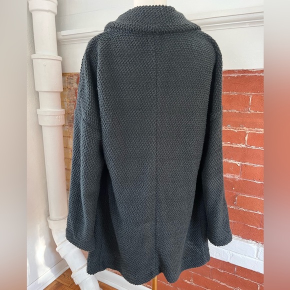 Marine Layer Lila Coat  Oversized Open Front Cardigan Sweater Charcoal Gray - Picture 6 of 14